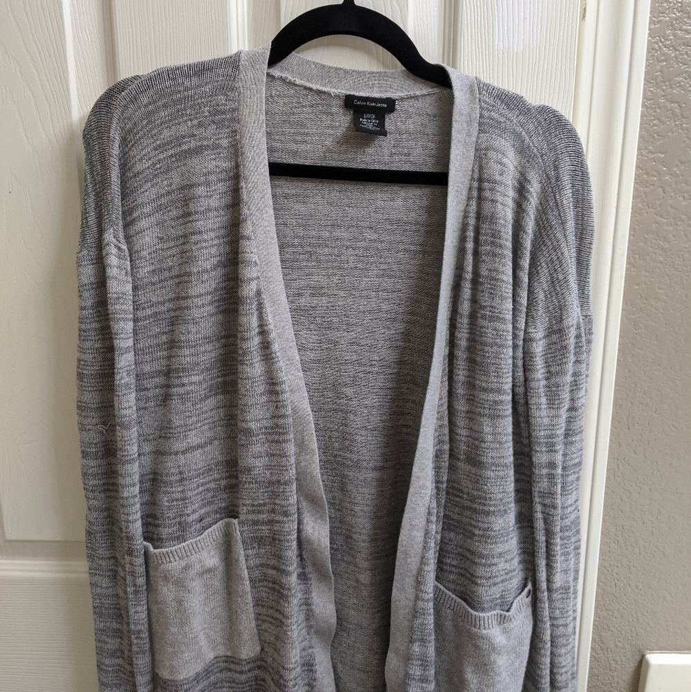 HEATHER GREY CALVIN KLEIN CARDIGAN